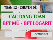 Các dạng toán bất phương trình mũ, bất phương trình logarit...
